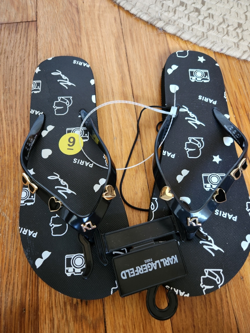 Karl Lagerfeld Black Zaid Flip Flops